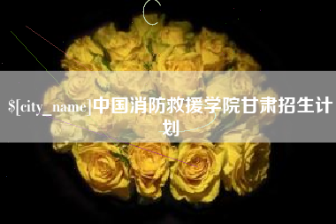 鹤壁中国消防救援学院甘肃招生计划