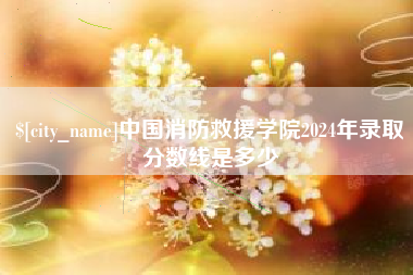 鹤壁中国消防救援学院2024年录取分数线是多少