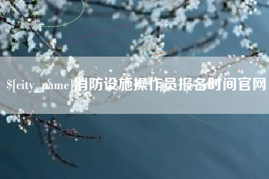 鹤壁消防设施操作员报名时间官网