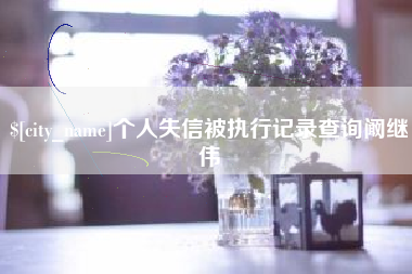 鹤壁个人失信被执行记录查询阚继伟
