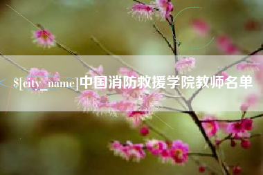 鹤壁中国消防救援学院教师名单