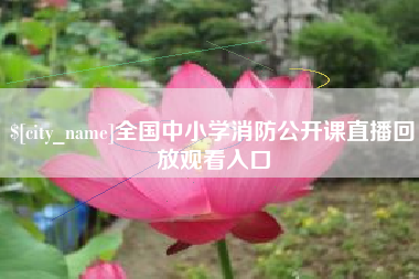 鹤壁全国中小学消防公开课直播回放观看入口