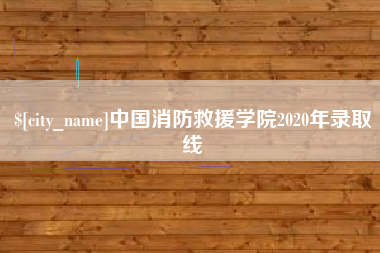 鹤壁中国消防救援学院2020年录取线