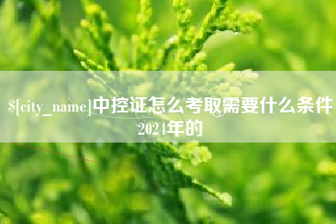 鹤壁中控证怎么考取需要什么条件2024年的